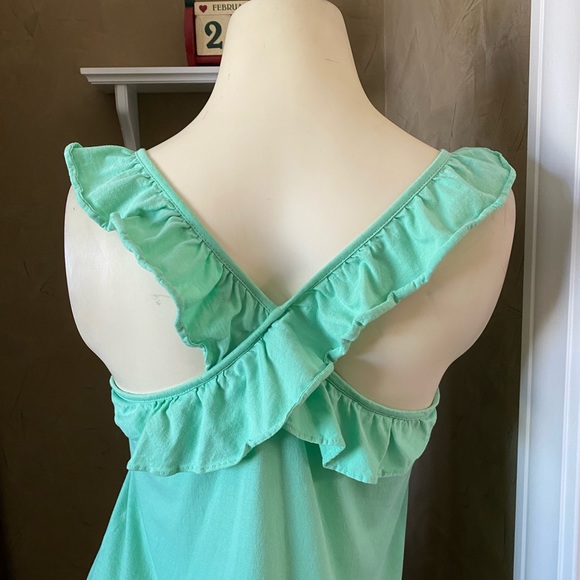 LILLY PULITZER SCULLY tank top Ruffle Green women’s size M 100% prima cotton - Picture 10 of 10
